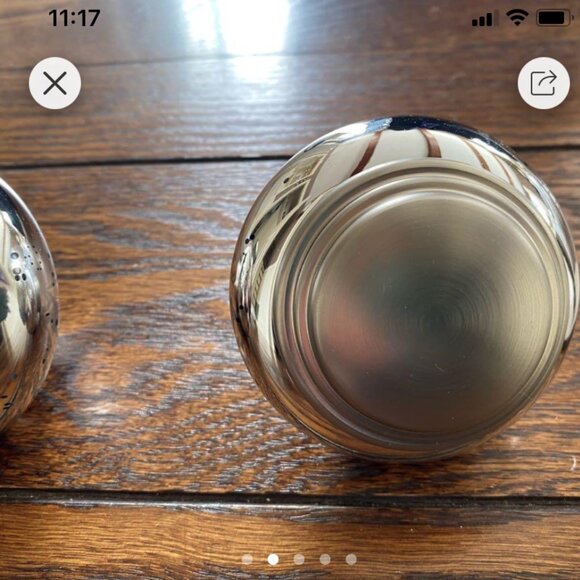 Ethan Allen 2 sets of finials brushed nickel and mercury glass w/ black speckles - Picture 5 of 12